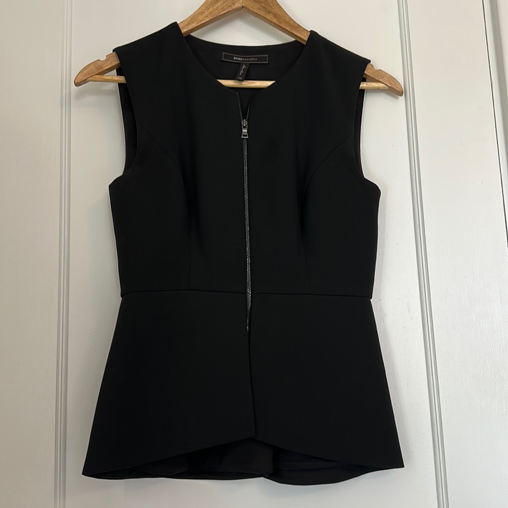 BCBG Sleeveless Peplum Blouse
